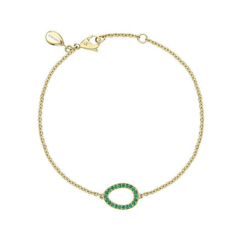 Faberge Colours of Love Sasha 18ct Yellow Gold Emerald Egg Bracelet 1553BT2787