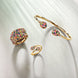 Faberge Emotion 18ct Yellow Gold Multi-Coloured Open Set Bangle 1055BT1893.