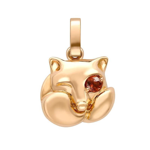 Faberge Essence Rose Gold Spessartite Garnet Fox Charm 2833