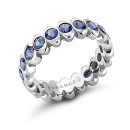 Faberge Three Colours of Love 18ct White Gold Sapphire Eternity Ring 1513RG2736