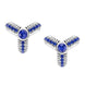 Faberge Three Colours of Love 18ct White Gold Sapphire Fluted Trio Earrings 1556EA2793