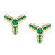 Faberge Three Colours of Love 18ct Yellow Gold Emerald Fluted Trio Earrings 1556EA2792