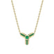 Faberge Three Colours of Love 18ct Yellow Gold Emerald Fluted Trio Necklace 1587PE2837