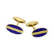 Faberge Victor Mayer 18ct Yellow Gold Blue Enamel Cufflinks, F2079.