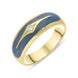 Faberge Victor Mayer 18ct Yellow Gold Diamond Blue Enamel Ring, F1970OB.