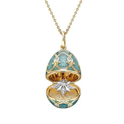 Faberge Palais Tsarskoye Selo Locket with En Tremblant Diamond Star Surprise 2545