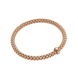 Fope Solo 18ct Rose Gold 0.01ct Diamond Flexible Bracelet BR620 BBR.