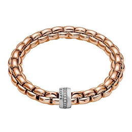 Fope Eka 18ct Rose Gold 0.21ct Diamond Bracelet, 604B/BBR.