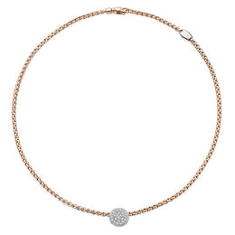 Fope Eka 18ct Rose Gold 0.45ct Diamond Necklace, 732C/PAVE.