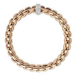 Fope Eka 18ct Rose Gold 0.58ct Diamond Bracelet, 607B/PAVE.