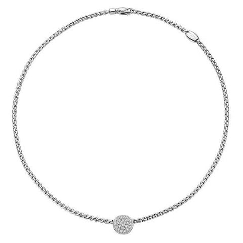 Fope Eka 18ct White Gold 0.45ct Diamond Necklace, 732C/PAVE.