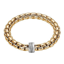 Fope Eka 18ct Yellow Gold 0.21ct Diamond Bracelet, 604B/BBR.