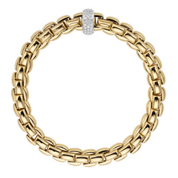 Fope Eka 18ct Yellow Gold 0.58ct Diamond Bracelet, 607B/PAVE.