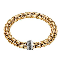 Fope Eka 18ct Yellow Gold 0.74ct Black Diamond Bracelet, 604B/BBR1.