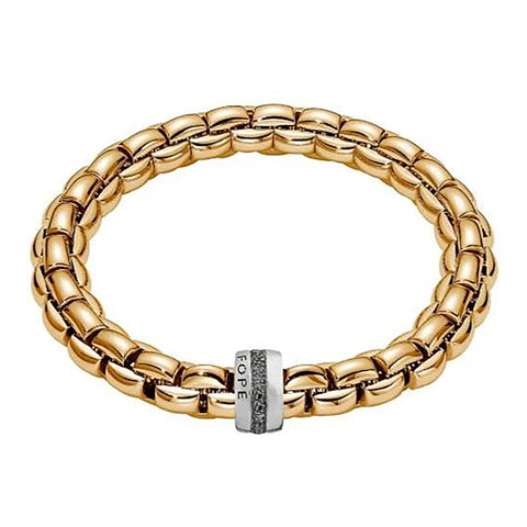 Fope Eka 18ct Yellow Gold 0.74ct Black Diamond Bracelet, 604B/BBR1.