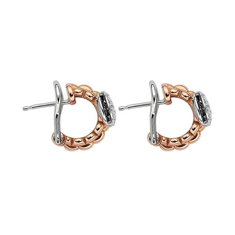 Fope Eka Tiny 18ct Rose Gold 0.45ct Diamond Earrings, OR736 PAVE.