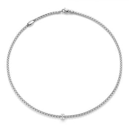 Fope Eka Tiny 18ct White Gold 0.07ct Diamond Necklace, 730C/BBR.