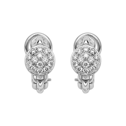 Fope Eka Tiny 18ct White Gold 0.45ct Diamond Earrings, OR736 PAVE.