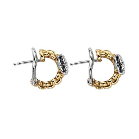 Fope Eka Tiny 18ct Yellow Gold 0.45ct Diamond Earrings, OR736 PAVE.