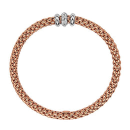 Fope Flex'it Solo 18ct Rose Gold 0.17ct Diamond Bracelet, 653B/BBR.