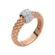 Fope Flex'it Solo 18ct Rose Gold 0.20ct Diamond Ring, AN635/PAVE.