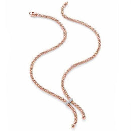 Fope Flex'it Solo 18ct Rose Gold 0.22ct Diamond Lariat Necklace, 529C/BBR.