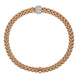 Fope Flex'it Solo 18ct Rose Gold 0.29ct Diamond Bracelet, 634B/PAVE.