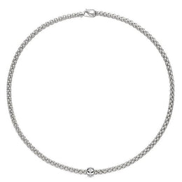 Fope Flex'it Solo 18ct White Gold 0.10ct Diamond Necklace, 634C/BBR.