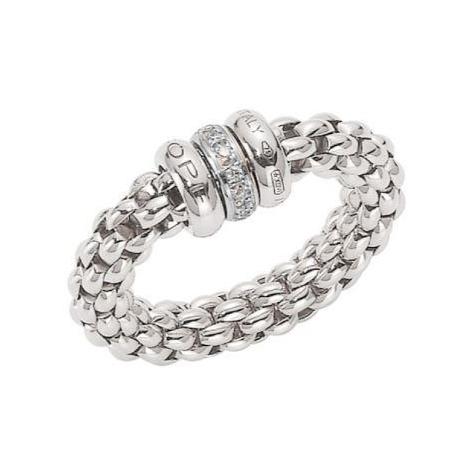 Fope Flex'it Solo 18ct White Gold 0.10ct Diamond Ring, AN626/BBR.