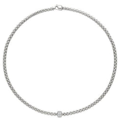 Fope Flex'it Solo 18ct White Gold 0.29ct Diamond Necklace, 634C/PAVE.