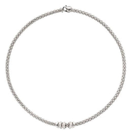 Fope Flex'it Solo 18ct White Gold 0.50ct Diamond Necklace, 655C/BBR.