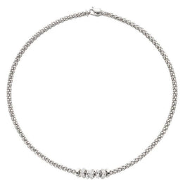 Fope Flex'it Solo 18ct White Gold 0.50ct Diamond Necklace, 657C/BBR.