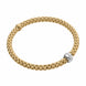 Fope Flex'it Solo 18ct Yellow Gold 0.10ct Diamond Bracelet, 634B/BBR.