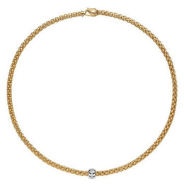 Fope Flex'it Solo 18ct Yellow Gold 0.10ct Diamond Necklace, 634C/BBR.