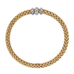 Fope Flex'it Solo 18ct Yellow Gold 0.17ct Diamond Bracelet, 653B/BBR.