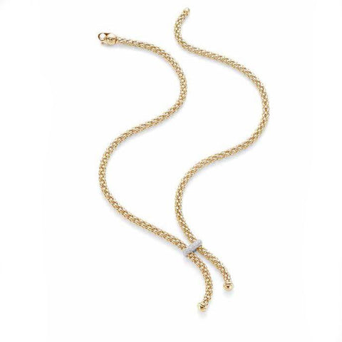 Fope Flex'it Solo 18ct Yellow Gold 0.22ct Diamond Lariat Necklace, 529C/BBR.