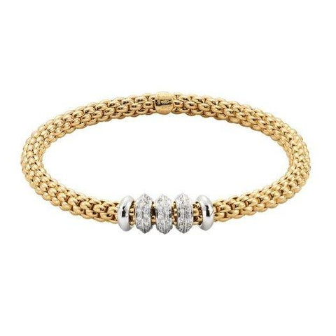 Fope Flex'it Solo 18ct Yellow Gold 0.50ct Diamond Bracelet, 655B/BBR.