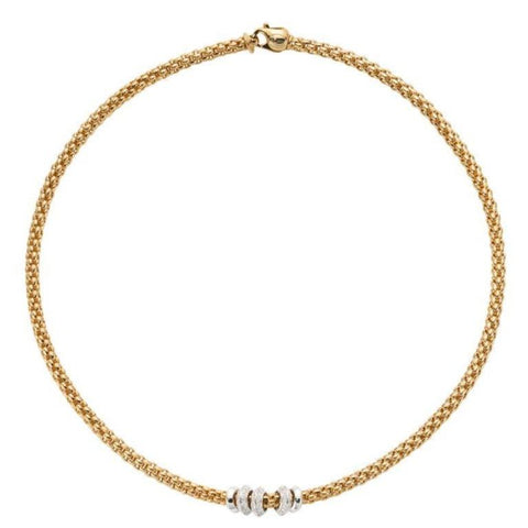 Fope Flex'it Solo 18ct Yellow Gold 0.50ct Diamond Bracelet, 655C/BBR.