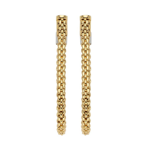 Fope Flexit Essentials 18ct Yellow Gold Medium Mesh Chain Earrings OR04