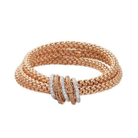 Fope MiaLuce 18ct Rose Gold 1.20ct Brown Diamond Bracelet, 651B/PAVEW.