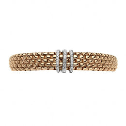 Fope Panorama 18ct Rose Gold 0.23ct Diamond Rondelle Bracelet, 587B PAVE.