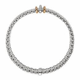 Fope Panorama 18ct White Gold 0.08ct Diamond Mixed Rondelle Bracelet, 587B BBR.