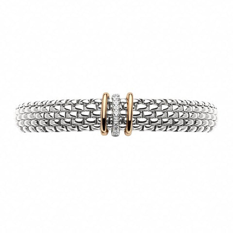 Fope Panorama 18ct White Gold 0.08ct Diamond Mixed Rondelle Bracelet, 587B BBR.