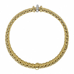 Fope Panorama 18ct Yellow Gold 0.08ct Diamond Mixed Rondelle Bracelet, 587B BBR.