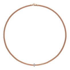 Fope Prima 18ct Rose Gold 0.18ct Diamond Necklace 745C/BBR