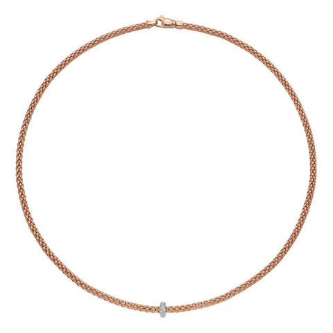 Fope Prima 18ct Rose Gold 0.18ct Diamond Necklace 745C/BBR