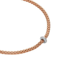 Fope Prima 18ct Rose Gold 0.18ct Diamond Necklace 745C/BBR