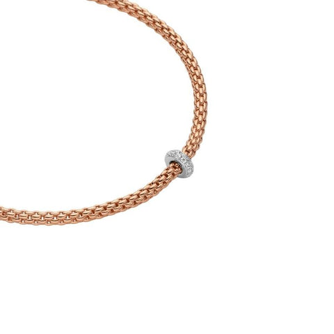 Fope Prima 18ct Rose Gold 0.18ct Diamond Necklace 745C/BBR