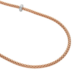 Fope Prima 18ct Rose Gold 0.72ct Diamond Long Necklace 745C/BBR/80