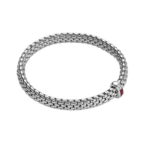 Fope Vendome 18ct White Gold Ruby Diamond Bracelet, 583B/BRUB